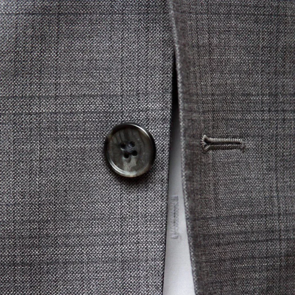 JOS A BANK Men's Blazer Sport Coat Jacket‎ 36R Wool Grey Plaid E081214